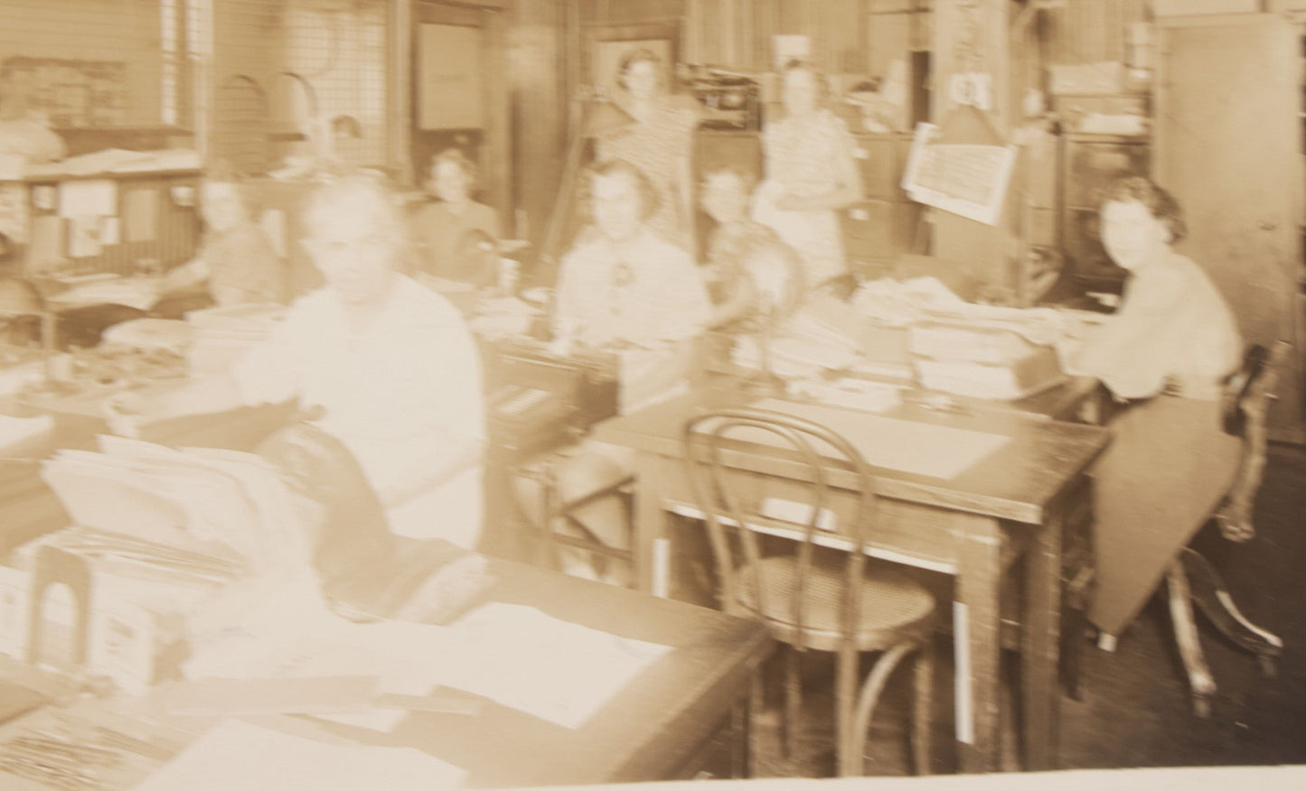 Lot 082 - Antique Boarded Occupational Photograph Of Women Office Workers In Office Of C.A. Grossework
