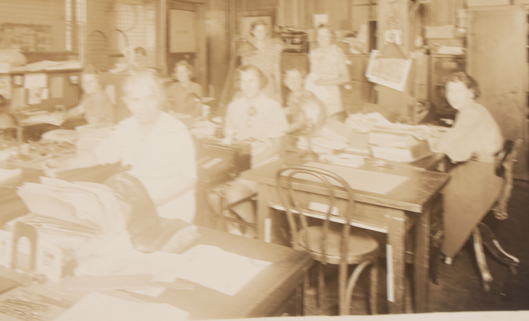 Lot 082 - Antique Boarded Occupational Photograph Of Women Office Workers In Office Of C.A. Grossework