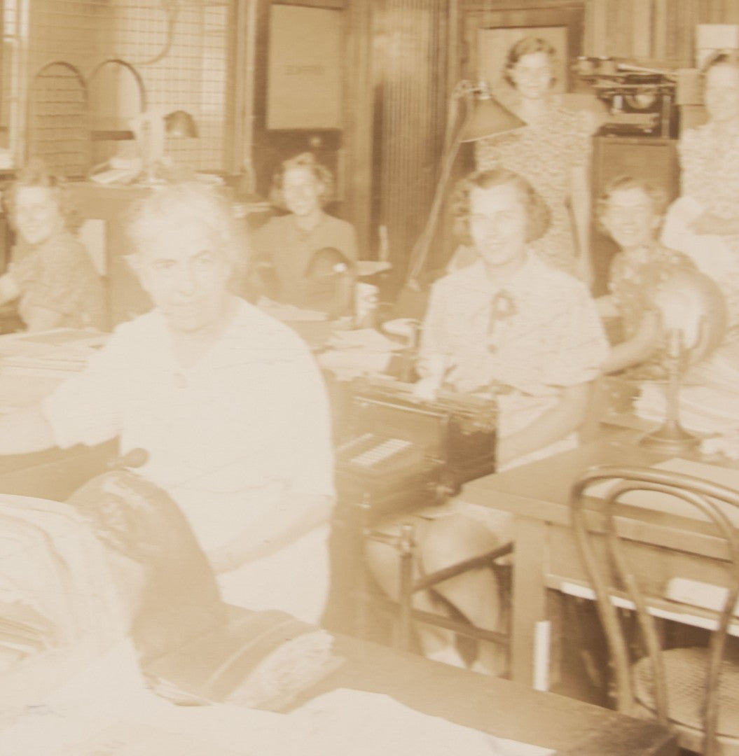 Lot 082 - Antique Boarded Occupational Photograph Of Women Office Workers In Office Of C.A. Grossework
