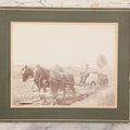 Lot 087 - Antique Boarded Photograph Of Man Identified As Franklin Goss Piloting A Horsedrawn Agricultural Cart On Farm, Identified As Henniker, New Hampshire On Verso, Circa 1900