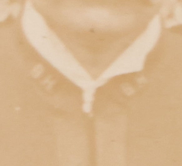 Lot 092 - Antique Boarded Photograph Of Group Of Seven Men In Formal Dress, Likely Military Cadets, Insignia On Collar Says "B.H."