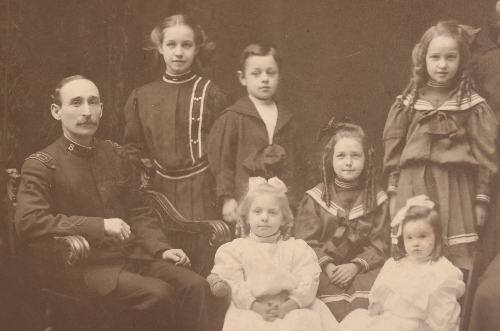 Lot 093 - Antique Boarded Photograph Of Man In Salvation Army Formal Uniform Seated With Family, J.E. Purdy & Co., Photographer, Boston