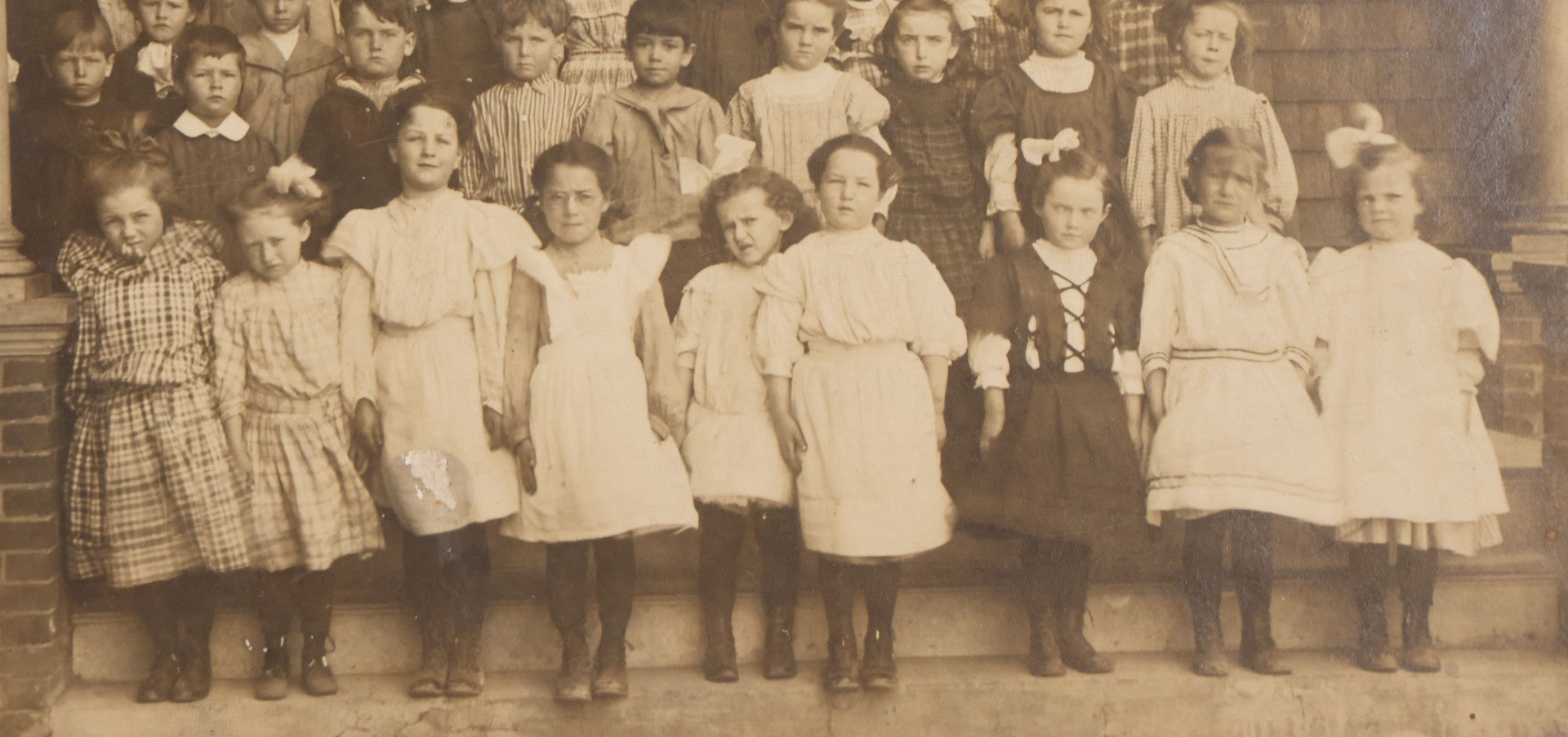 Lot 096 - Grouping Of Three Antique School Class Photos Including A Boarded Photograph Of Students And Their Teacher And Two Unmounted Photos Of The Integrated Upper Grades Of A Two Room Schoolhouse