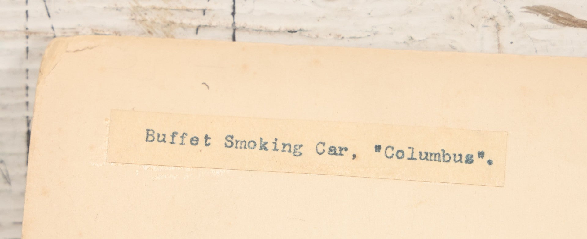 Lot 097 - Antique Boarded Photograph Of Opulent Interior Of Buffet Smoking Railroad Car "Columbus" 