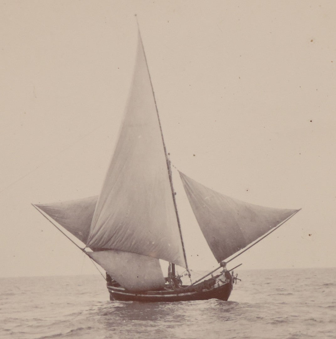 Lot 098 - Antique Photograph In Paper Slip Frame Of Lateen-Rigged Sailing Vessel, Possibly A Dhow (Indian Ocean Region Coastal Trading Ship)