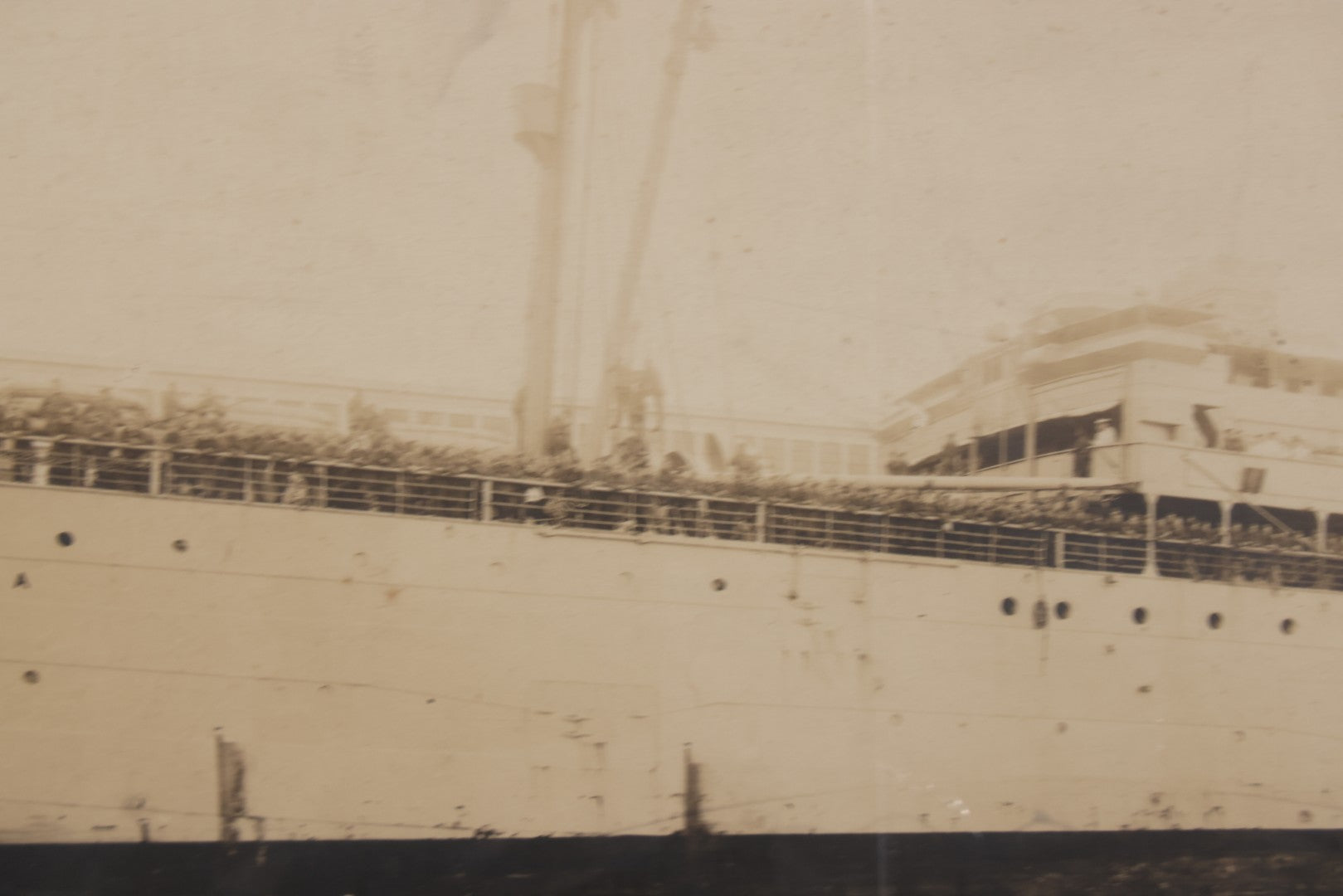 Lot 099 - Vintage Boarded "Yardlong" Photograph Of U.S.S. Matsonia And Her Crew, Holladay Photo, Newport News, Virginia