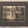 Lot 104 - Antique Boarded Photograph Of Outing On Beach With Many Individuals In A Lake, Possibly Playing Tug Of War