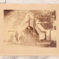 Lot 106 - Antique Boarded Photograph Of Men And Women Posing Outside Tent On Platform In Tent Village