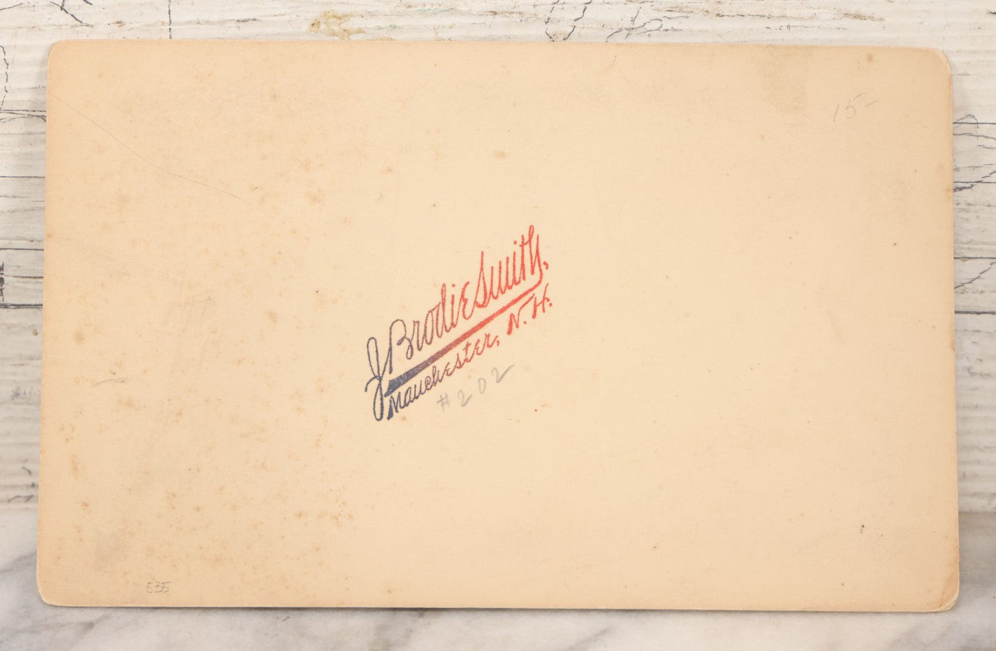 Lot 108 - Antique Boarded Photograph Of Hillside New England Farm With Farmhouse, Barn, Stone Wall, Fence, Horse, And More Visible, J. Brodie Smith, Photographer, Manchester New Hampshire