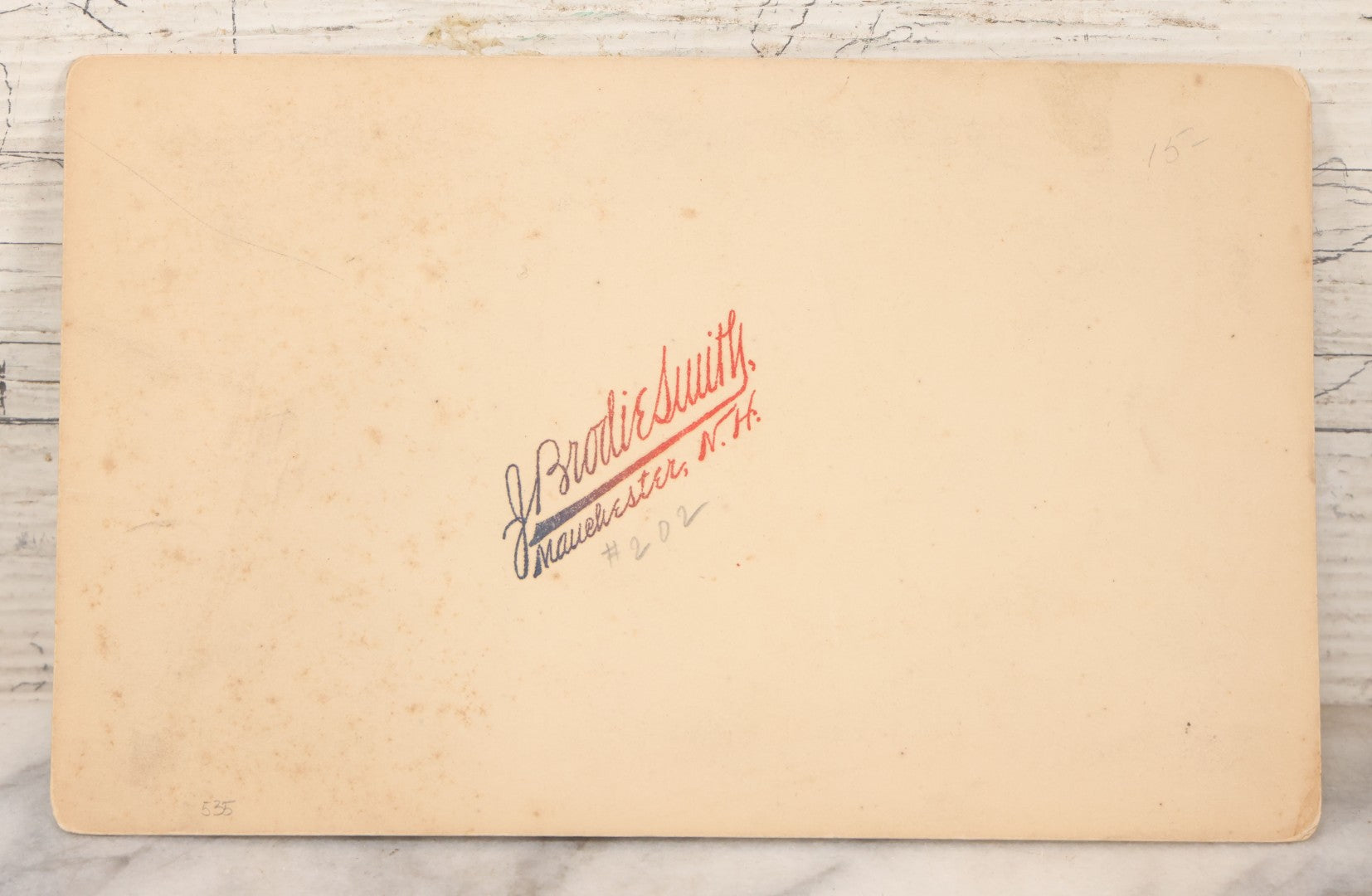 Lot 108 - Antique Boarded Photograph Of Hillside New England Farm With Farmhouse, Barn, Stone Wall, Fence, Horse, And More Visible, J. Brodie Smith, Photographer, Manchester New Hampshire