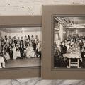 Lot 112 - Two Paper Framed Glossy Photographs Of The Cast And A Cast Dinner Of Stage Play Featuring Many Performers In Costume Including As The Seven Dwarfs, Santa Claus, A Prisoner, A Sailor, A Hobo, And More
