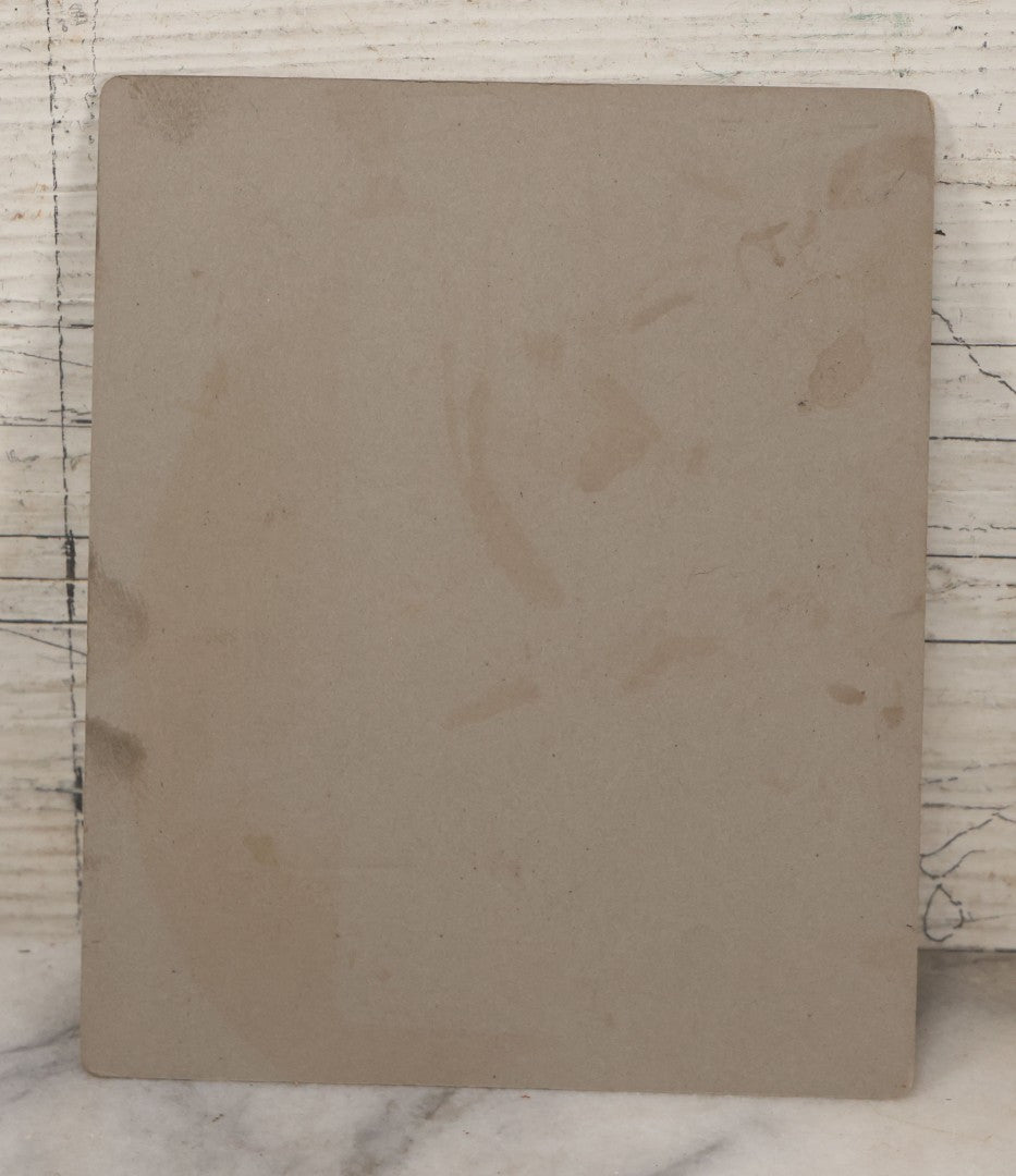 Lot 120 - Antique Boarded Photograph Of Young Boy Posing In Snow With Wooden Sled In Front Of Farmer's Porch