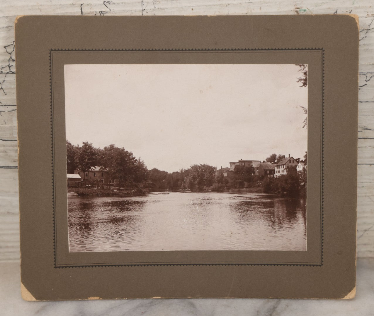 Lot 121 - Grouping Of Five Antique Boarded Photographs Including Blizzard Aftermath, Governor Charles N. Herreid's Home In Eureka, South Dakota, Riverside Homes, And Frozen River