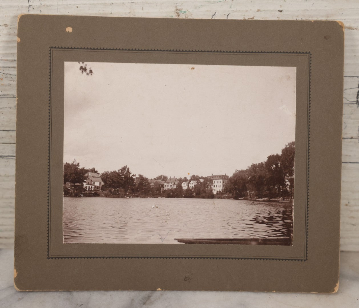 Lot 121 - Grouping Of Five Antique Boarded Photographs Including Blizzard Aftermath, Governor Charles N. Herreid's Home In Eureka, South Dakota, Riverside Homes, And Frozen River