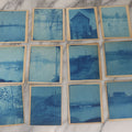 Lot 122 - Grouping Of Twelve Antique Paper Mounted Cyanotype Photographs Of Various Scenes Including Oil Well, Flooding, Canoeing, And Women Posing Outside Of Home