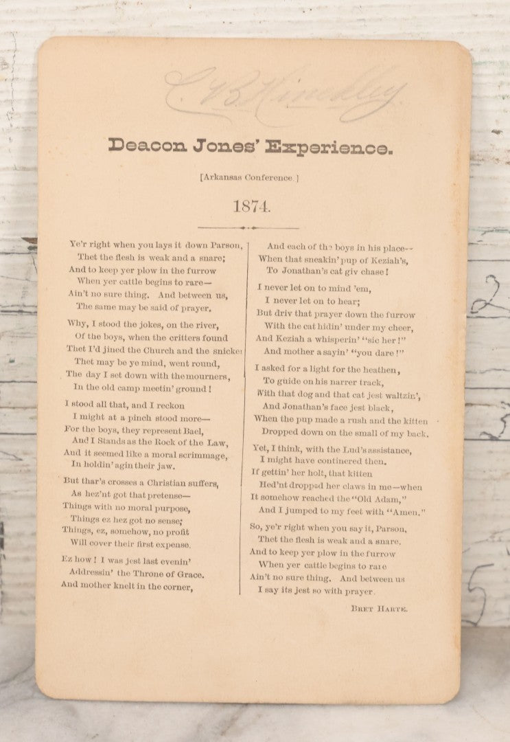 Lot 126 - Pair Of Antique Comic Illustrated Cabinet Card Album Filler Cards Of "Deacon Jones' Experience" And "The Deacon's Revenge," Depicting Chaos With Pets And Children In The Deacon's Home