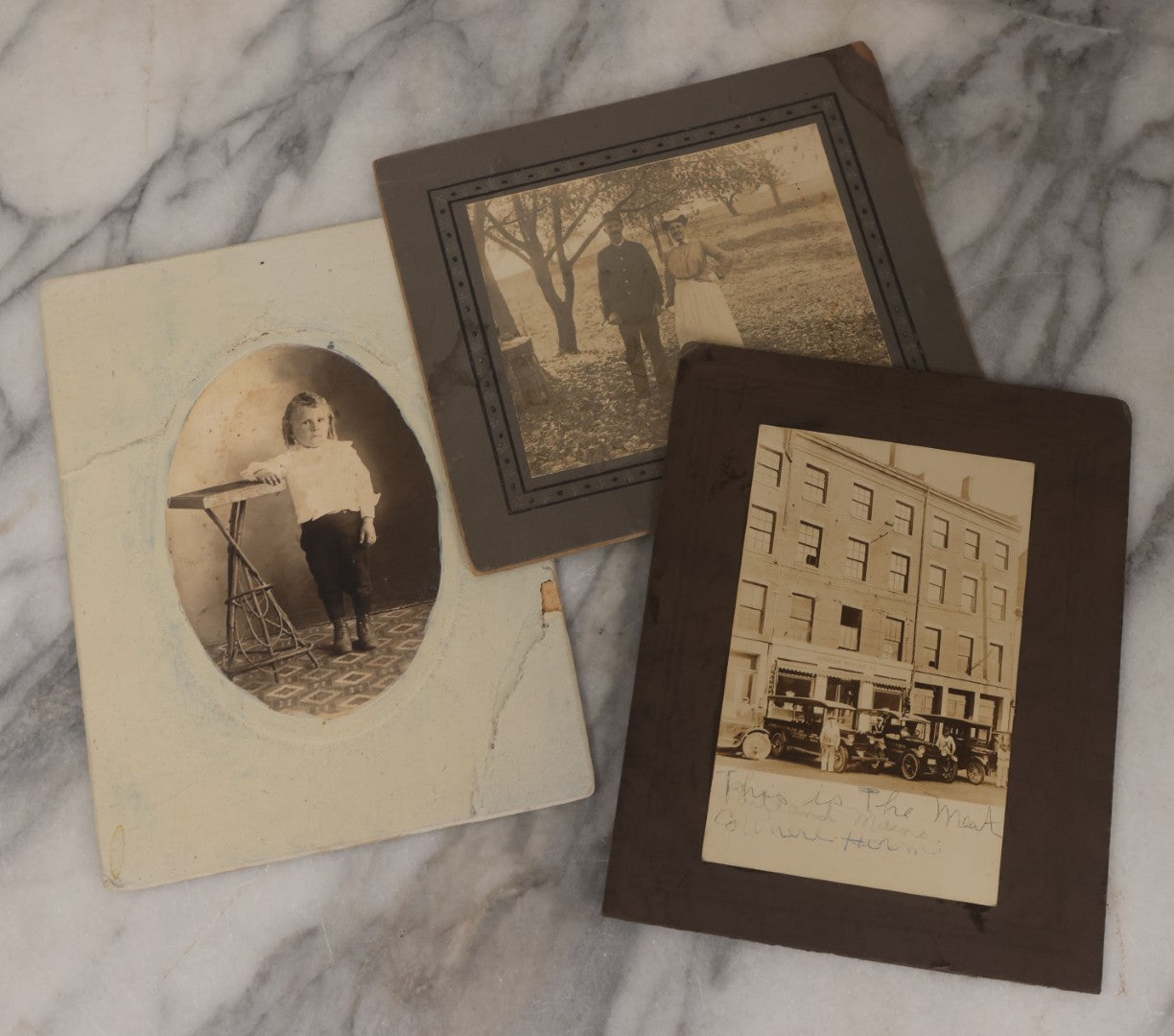 Lot 135 - Grouping Of 50 Antique Boarded Photos, Cabinet Cards, And C.D.V.s, Mostly Portraits, Including Priest, Several Interior Group Photographs, Exterior Photographs, Photos With Automobiles, And Others