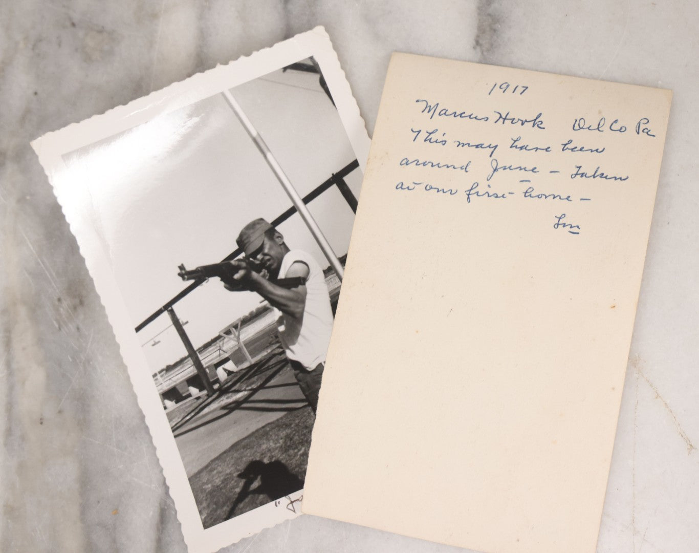 Lot 137 - Grouping Of 16 Post WWII Era Vintage Snapshot Photographs Of Soldiers Posing With Rifles, Goofing Off, And One Of Soldier Kissing His Lady