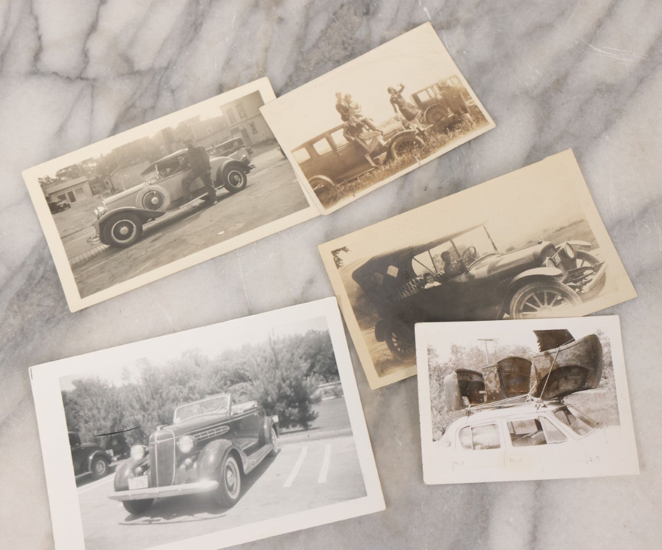 Lot 138 - Grouping Of 35 Vintage Snapshots Of People Posing With Cars And Automobiles From All Eras Of The 20th Century, 1920 to 1980
