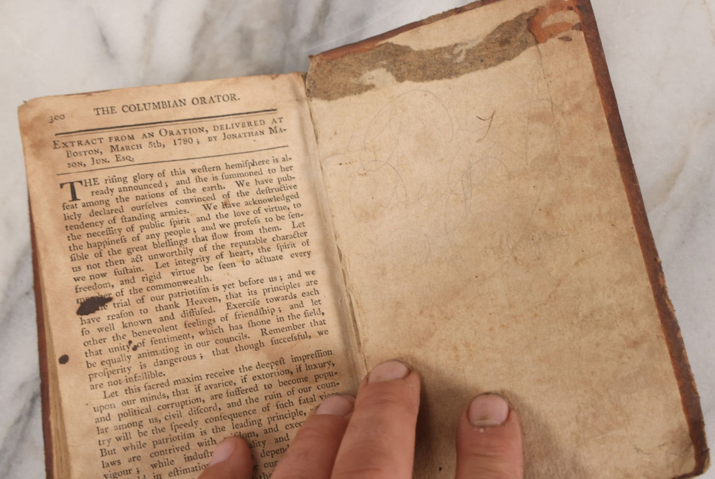 Lot 141 - "The Columbia Orator: Containing A Variety Of Original And Selected Pieces [...] To Improve Youth And Others In The [...] Art Of Elequence" Early Antique Book By Caleb Bingham, 15th Edition, Printed By Manning & Loring, Boston, April 1812