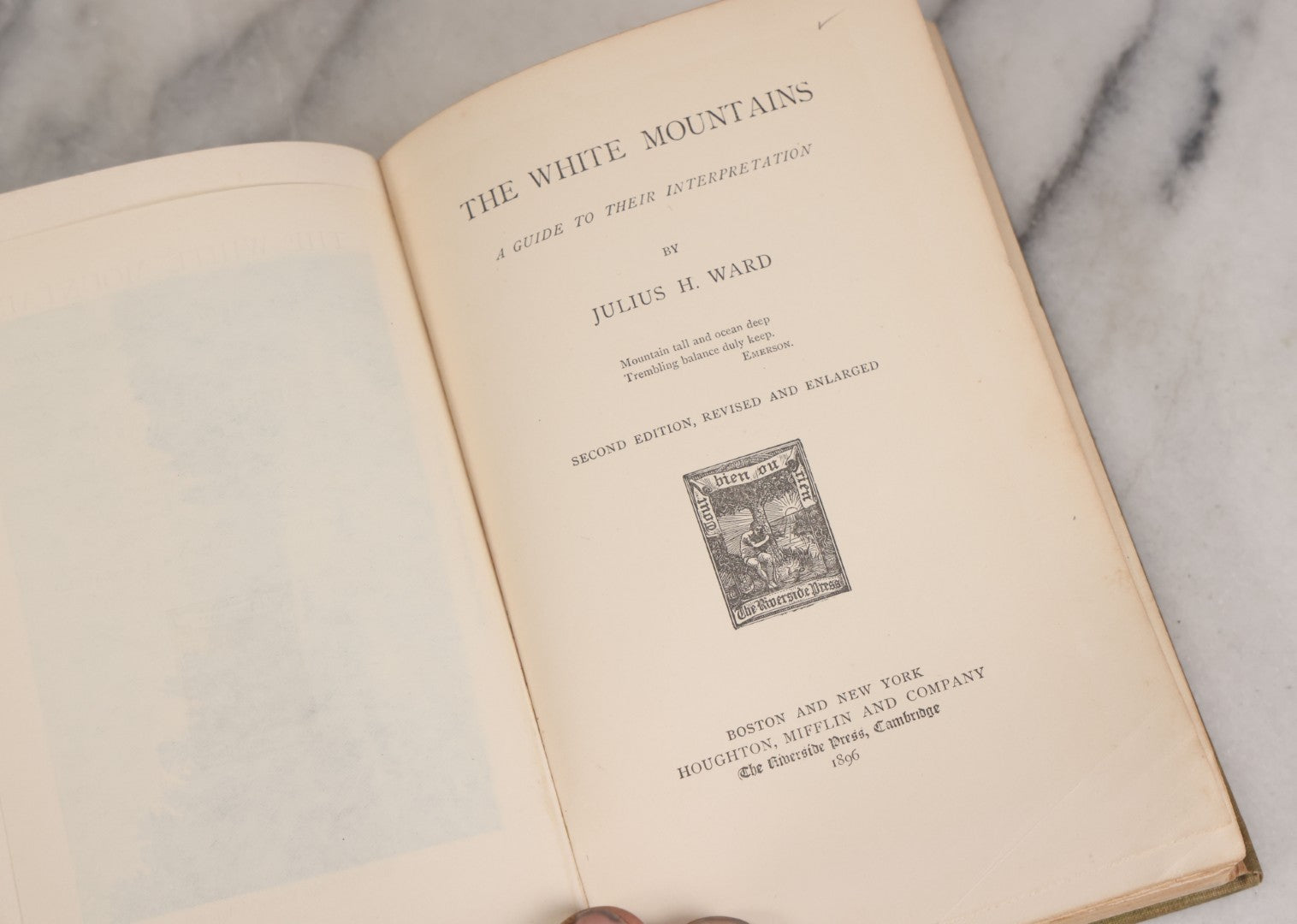 Lot 143 - "The White Mountains, A Guide To Their Interpretation" Antique Book On New Hampshire's Mountains By Julius H. Ward, Second Edition, Illustrated With Photographs, Houghton Mifflin & Company, Publishers, Boston And New York, 1896