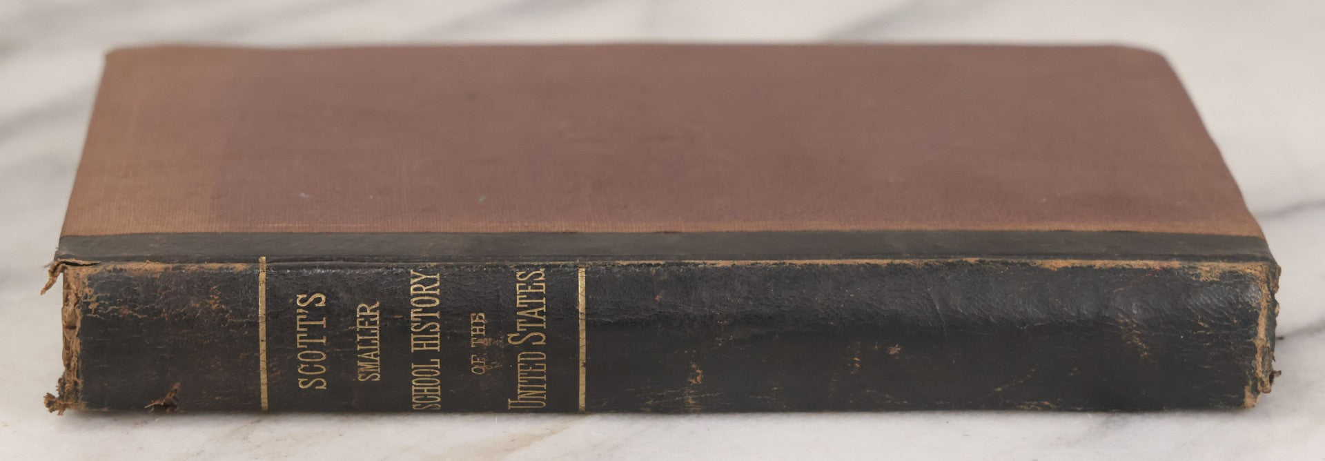 Lot 145 - "A Smaller School History Of The United States, From The Discovery Of America To The Year 1877" Antique Book By David B. Scott, With Maps And Engravings, Harper & Brothers, Publishers, New York, 1883, With Marbled Foredge