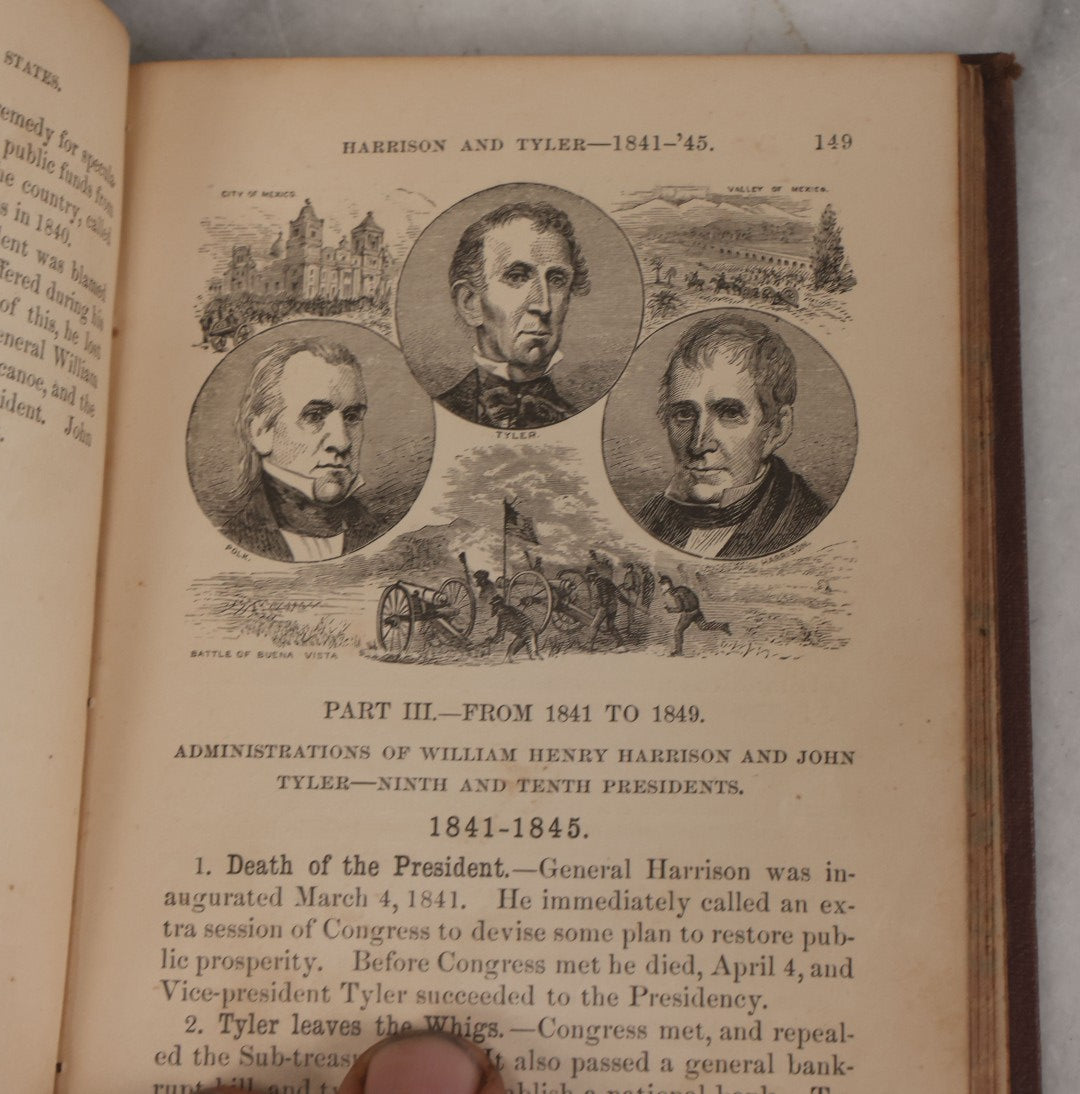 Lot 145 - "A Smaller School History Of The United States, From The Discovery Of America To The Year 1877" Antique Book By David B. Scott, With Maps And Engravings, Harper & Brothers, Publishers, New York, 1883, With Marbled Foredge