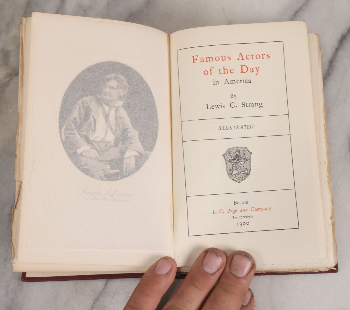 Lot 147 - "Famous Actors Of The Day In America" Antique Book By Lewis C. Strang, Illustrated, L.C. Page And Company, Publishers, Boston, 1900