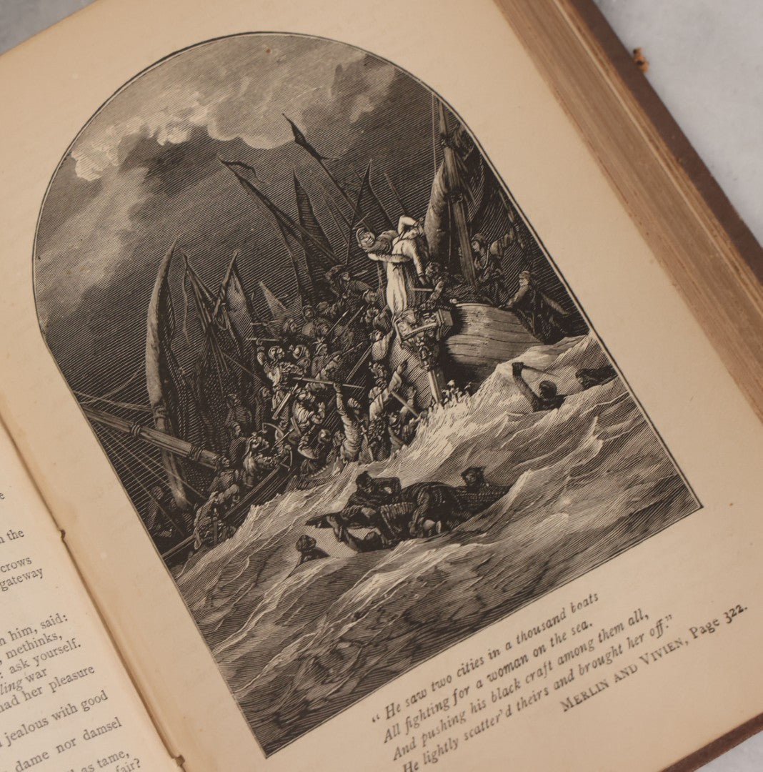 Lot 152 - "The Poetical Works Of Alfred Tennyson, Poet Laureat" Antique Poetry Book, Complete Edition, Illustrated By Gustave Dore And Others, The Manhattan Printing And Publishing Co., New York, 1879