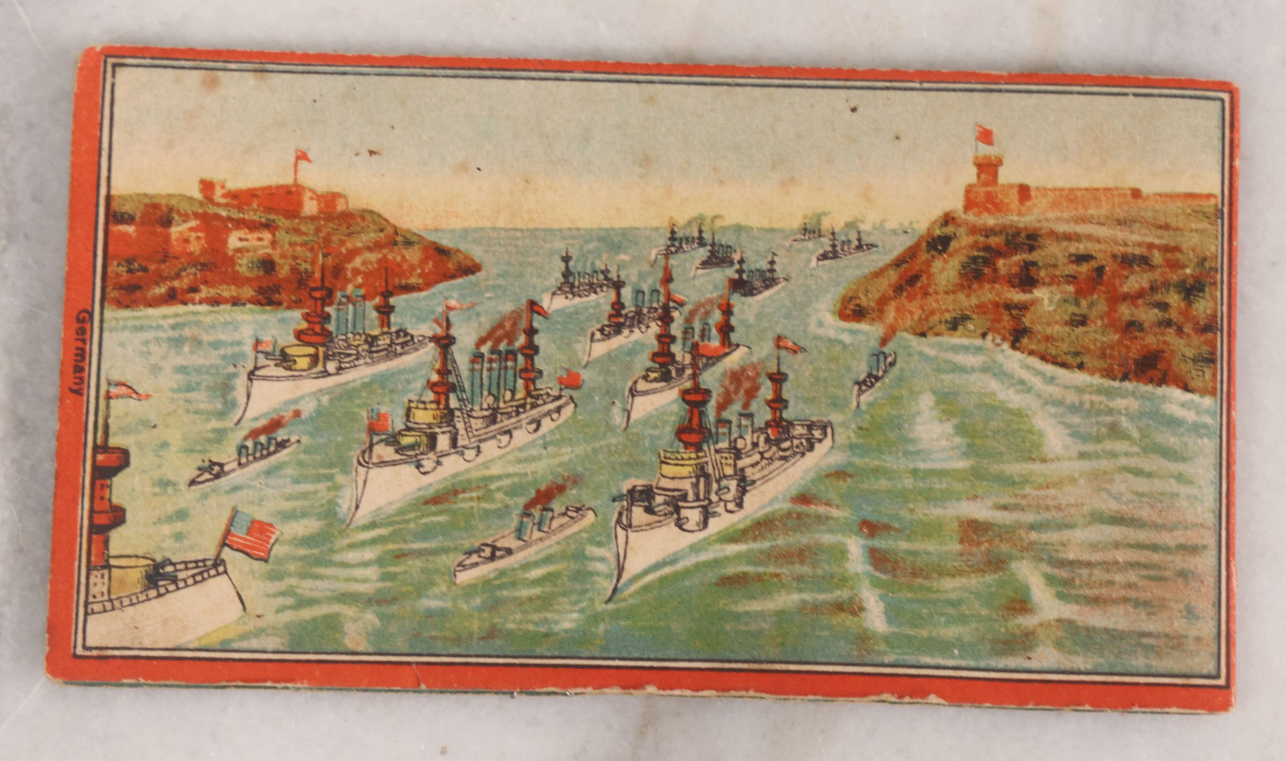 Lot 166 - Antique "The American Army And Navy Needle Book" Patriotic Lithographed Sewing Needle Folder With Contents, Cover Design Patented By N.S.C. 1909, Appears Complete