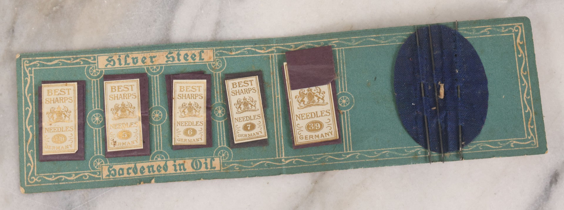 Lot 166 - Antique "The American Army And Navy Needle Book" Patriotic Lithographed Sewing Needle Folder With Contents, Cover Design Patented By N.S.C. 1909, Appears Complete