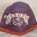 Lot 171 - Vintage Purple Felt Odd Fellows I.O.O.F. Cap Hat With All-Seeing Eye, Three Links, Axes, And Banner