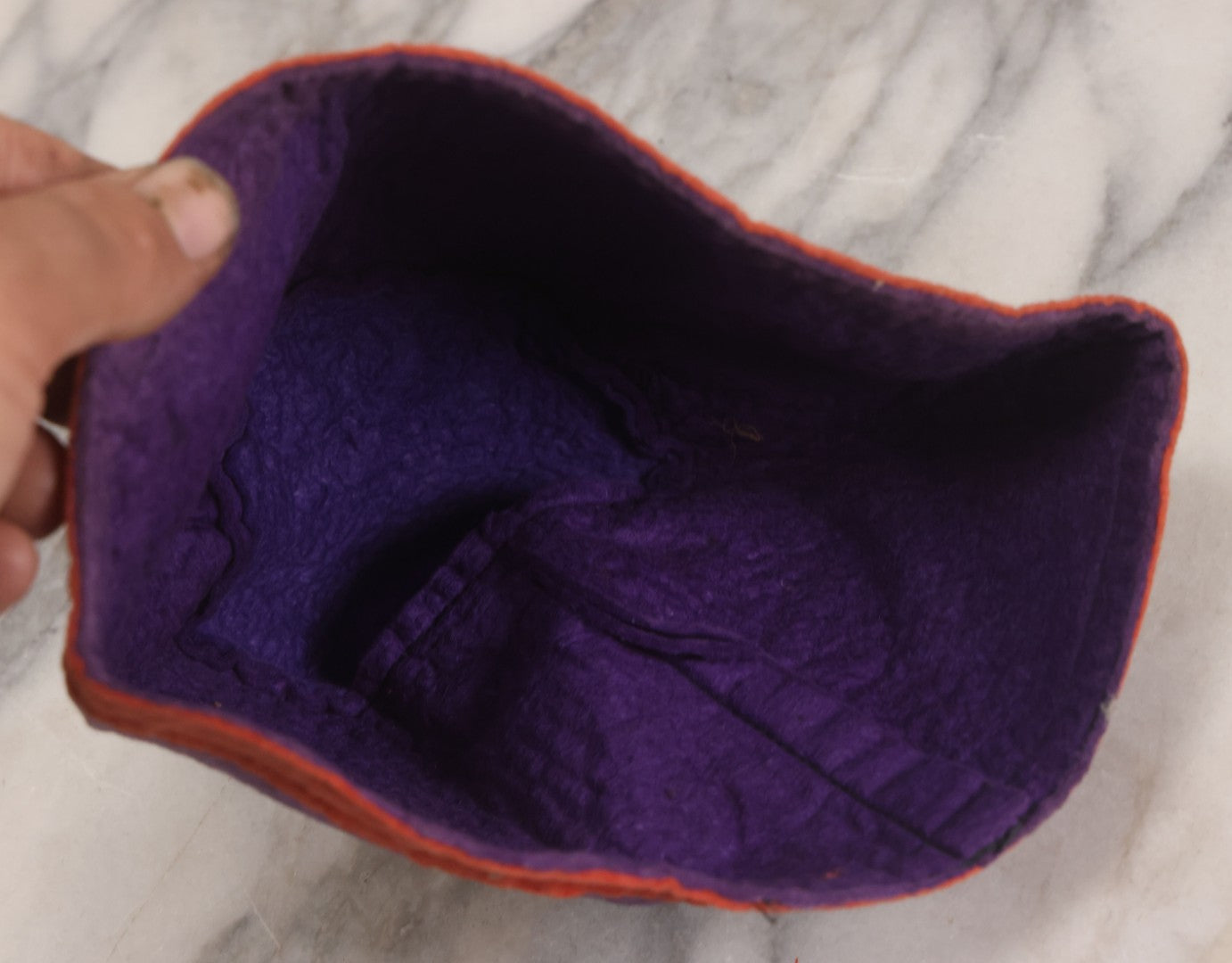 Lot 171 - Vintage Purple Felt Odd Fellows I.O.O.F. Cap Hat With All-Seeing Eye, Three Links, Axes, And Banner