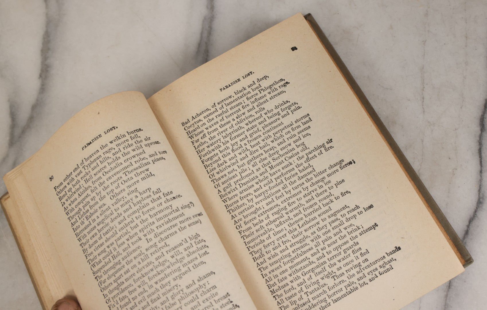 Lot 109 - "The Poetical Works Of John Milton" Antique Poetry Book "Reprinted From The Best Editions With Biographical Notice Etc.," Hurst & Company, Publishers, New York, Circa 1900, With Decorative Illustrated Cover