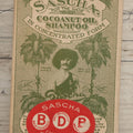 Lot 028 - Vintage "Sascha 'For The Hair' Cocoanut Oil Shampoo In Concentrated Form" Advertising Box With Contents, United Pure Food Co.,Drug Department Distributors, Sapco Building, New York