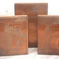 Lot 036 - Grouping Of Ten Vintage Photo Printing Blocks Showing A Magician Engaged In Various Magic Tricks, Magician's Banner Visible, "M.T.T.," Various Tricks Incl. Ring Trick, Flag Trick, And More