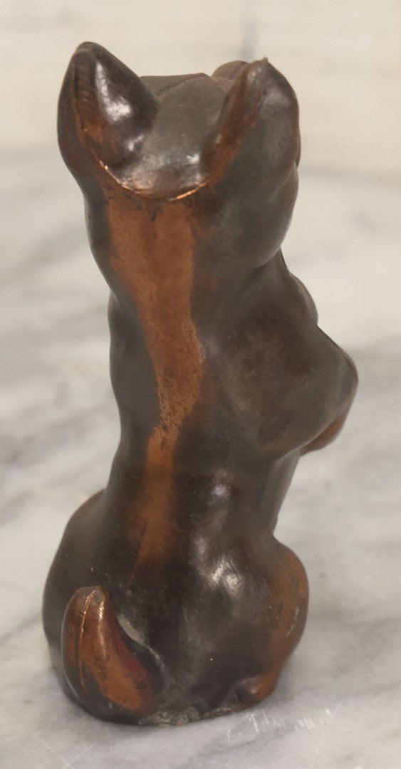 Lot 064 - Vintage Bronzed Pot Metal Begging Scottie Dog Statuette