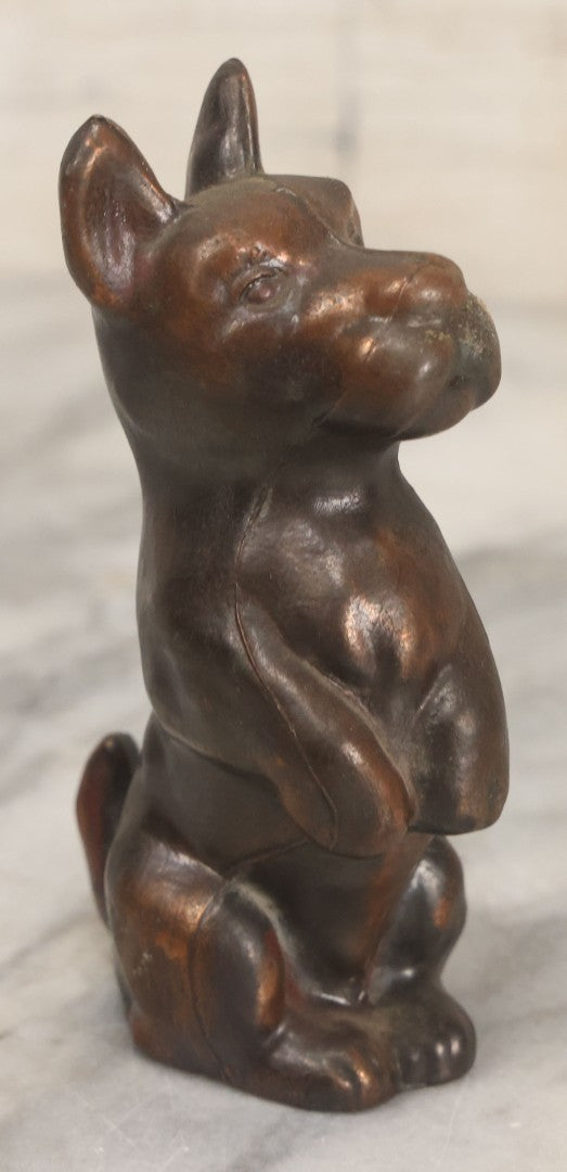 Lot 064 - Vintage Bronzed Pot Metal Begging Scottie Dog Statuette
