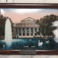 Lot 086 - Vintage Bubble Glass Mounted Color Photograph Souvenir "Zum Andenken" (Keepsake Of) The Stuttgart Theater, Germany, In Frame With Kickstand, 7-7/8" W x 6" H