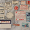 Lot 093 - Vintage Grouping Of 15+ Unused Apothecary Medicine Bottle Paper Labels Including Poison Labels For Formaldehyde, Iodine, And Denatured Alcohol, And Labels For Glycerine, Sweet Oil, Sulphur, Ammonia, And Many Others