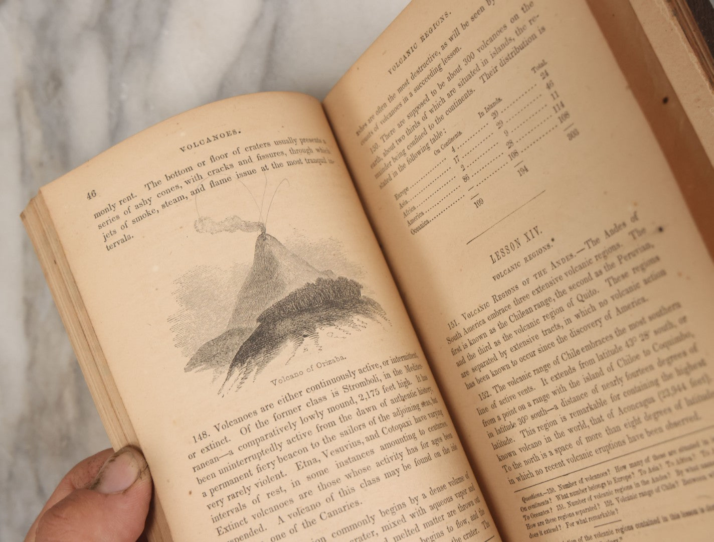 Lot 106 - "Outlines Of Physical Geography" Antique Geography Book By George W. Fitch, Illustrated With Six Maps And Numerous Engravings, Fourth Large Edition, With Marbled Fore-Edge, J.H. Colton And Company, Publishers, New York, 1856