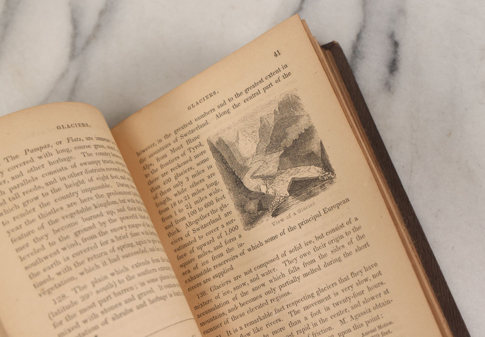 Lot 106 - "Outlines Of Physical Geography" Antique Geography Book By George W. Fitch, Illustrated With Six Maps And Numerous Engravings, Fourth Large Edition, With Marbled Fore-Edge, J.H. Colton And Company, Publishers, New York, 1856
