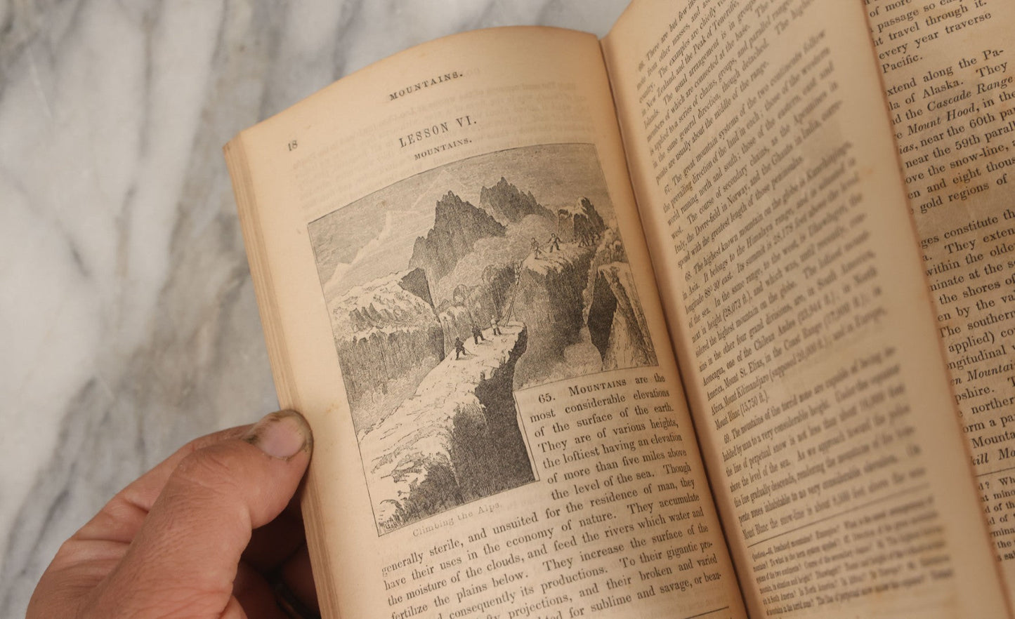 Lot 106 - "Outlines Of Physical Geography" Antique Geography Book By George W. Fitch, Illustrated With Six Maps And Numerous Engravings, Fourth Large Edition, With Marbled Fore-Edge, J.H. Colton And Company, Publishers, New York, 1856
