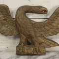 Lot 002 - Antique Painted Cast Iron Patriotic Americana Eagle With Gold And Red Paint, Eagle Perched On Branch, Three Mounting Holes, Wingspan 30-1/2"