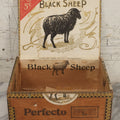 Lot 117 - Antique Wooden Cigar Box For "Black Sheep" Cigars, Distributed By Tichenor Cigar Co., Inc., With Lithographed Interior And Exterior Labels With Black Sheep Graphics