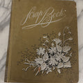Lot 118 - Antique Victorian Scrapbook Album Green Cover, Silver Daisy Motif, With Many Lithographed Trade Cards, Holiday Cards, And Die Cuts, 90+ Pieces, Including Several Loose Cards