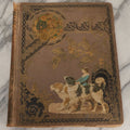 Lot 119 - Antique Victorian Scrapbook Album Cover With Playing Cards And Dogs Graphics, With Many Lithographed Trade Cards, Holiday Cards, And Die Cuts, 100+ Pieces