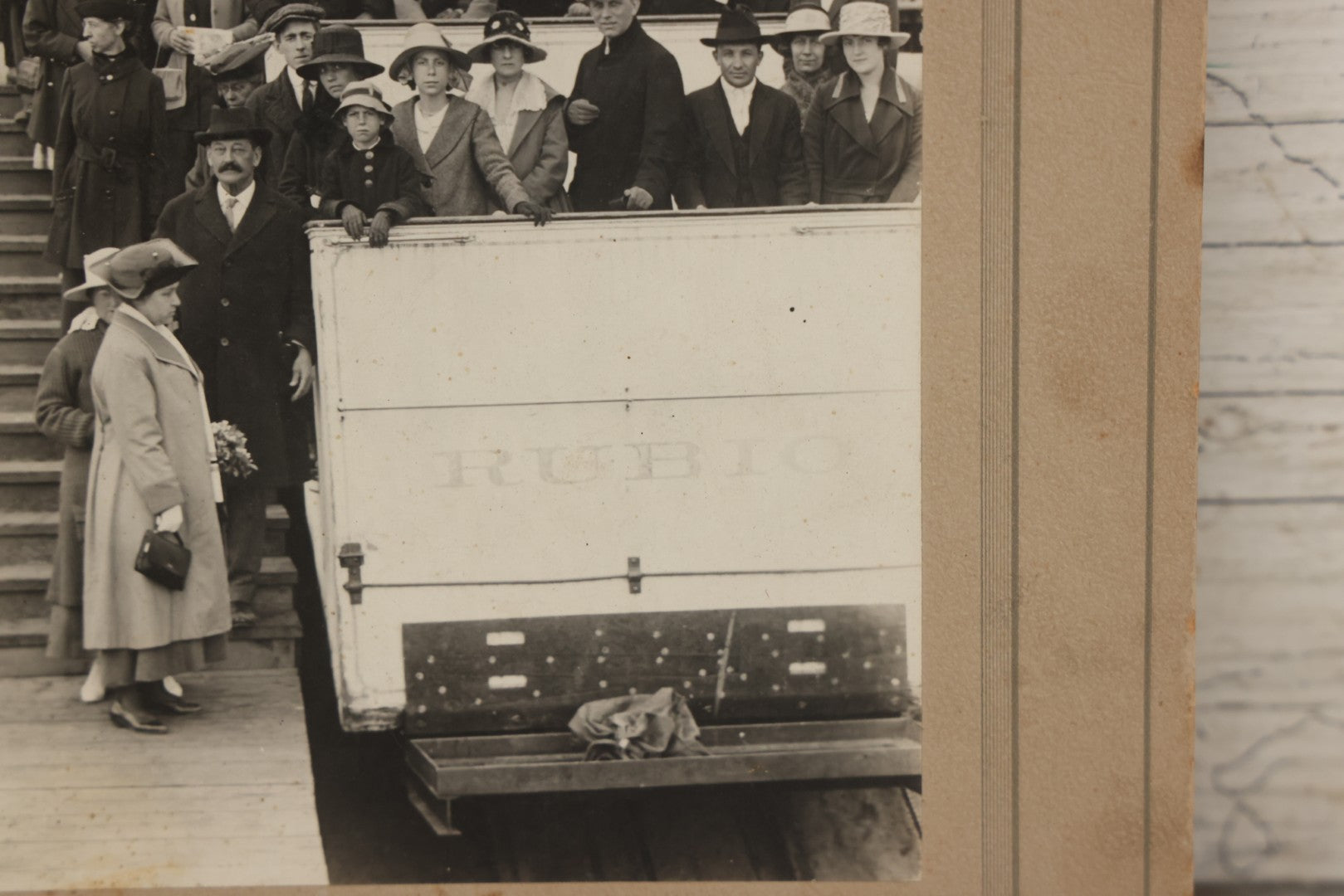 Lot 121 - Antique Boarded Tourist Photograph Of Visitors On Mountainside Mount Lowe Trolley "Rubio" At Echo Mountain, 3500 Feet Above Sea Level, Rubio Canyon, San Gabriel Mountains, Altadena, California