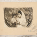 Lot 123 - Vintage Boarded Photograph Of A Young Hispanic Girl On First Communion Praying Before Chalkware Statue Of Jesus Christ With Note And Identification In Spanish, Dated 1946