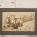Lot 129 - Antique Boarded Souvenir Photograph Of Travelers Beside Rail Car On The Manitou & Pike's Peak Cog Railway, Rocky Mountains, Colorado, Photo By J.G. Hiestand, Official Photographer, Dated 1907